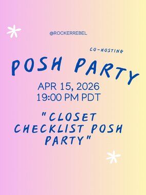 Co-hosting "Closet Checklist Posh Party" on Apr 15, 2026 19:00 PM PDT.